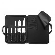 Trousse cuisinier avec 5 couteaux de cuisine Sabatier Trompette modèle Vulcano - Couteaux du Chef - Couteaux du Chef