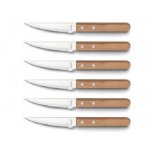 Coffret de 6 couteaux en inox et bois de pakka collection Pizza Bois Amefa - Couteaux du Chef - Couteaux du Chef