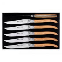 Coffret 6 couteaux Laguiole Arbalète G.DAVID inox manche olivier - Couteaux du Chef - Couteaux du Chef