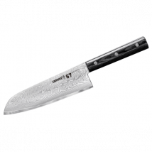 Couteau santoku Samura Damascus 67 17,5cm micarta noir - Couteaux du Chef - Couteaux du Chef