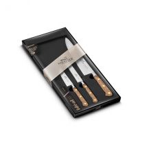 Coffret Sabatier 3 couteaux lame inox et manche en noyer - Couteaux du Chef - Couteaux du Chef