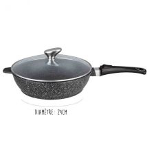 Sauteuse en fonte 24cm effet pierre induction Pradel Excellence Premium - Couteaux du Chef - Couteaux du Chef