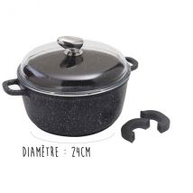 Marmite en fonte d'aluminium 24cm façon pierre induction Pradel Excellence Premium - Couteaux du Chef - Couteaux du Chef