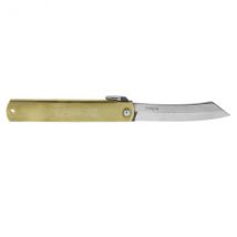 Couteau Higonokami luxe lame carbone manche gravé en laiton de 12cm - Couteaux du Chef - Couteaux du Chef