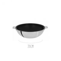 Wok anti-adhérent inox Cristel Casteline Amovible Exceliss - Couteaux du Chef - Couteaux du Chef
