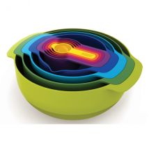 Ensemble de 9 bols/passoire/doseurs Joseph Joseph Nest Plus 9 bols gigognes - Couteaux du Chef - Couteaux du Chef