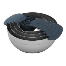 Ensemble de 9 bols/passoires/doseurs Joseph Joseph Nest 100 en inox 18/8 emboîtables - Couteaux du Chef - Couteaux du Chef