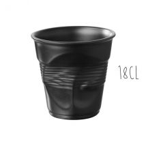 Tasse pour le café Revol gobelet froissé Cappuccino 18cl en porcelaine noire - Couteaux du Chef - Couteaux du Chef
