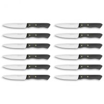 Lot 12 couteaux à viande Sabatier Cuisine d'aujourd'hui lame lisse 10cm manche noir - Couteaux du Chef - Couteaux du Chef