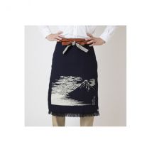 Tablier cuisine japonais maekake Anything Mont Fuji Rouge Hokusai - Couteaux du Chef - Couteaux du Chef
