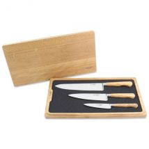 Set de 3 couteaux de cuisine Laguiole en Aubrac en olivier - Couteaux du Chef - Couteaux du Chef