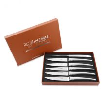Coffret 6 couteaux de table Laguiole en Aubrac Monobloc inox brillant - Couteaux du Chef - Couteaux du Chef