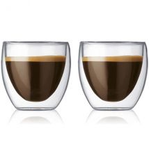 Lot de 2 verres à café Bodum Pavina 8cl double paroi - Couteaux du Chef - Couteaux du Chef