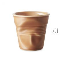 Tasse à espresso Revol Froissé 8cl Terre de Sienne - Couteaux du Chef - Couteaux du Chef