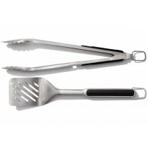 Set 2 ustensiles OXO en inox pour barbecue - Pince et spatule - Couteaux du Chef - Couteaux du Chef