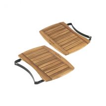 Tablettes rabattables en acacia pour Big Green Egg modèle Medium - Couteaux du Chef - Couteaux du Chef