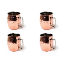 4 mugs en acier inox cuivré Quai Sud - Couteaux du Chef