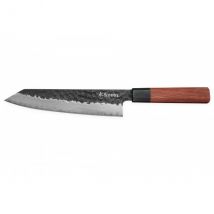 Couteau Sayuto Sequoia San Mai modèle chef 21cm brute de forge - Couteaux du Chef - Couteaux du Chef