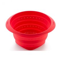 Passoire 23cm rétractable Lékué en silicone Platinum - Couteaux du Chef - Couteaux du Chef