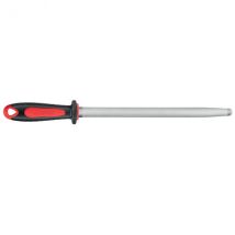 Fusil à aiguiser Fischer mèche ovale 30cm taillage fin et manche rouge - Couteaux du Chef