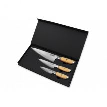 Coffret 3 couteaux de cuisine Fukito Pakka San Mai - Couteaux du Chef - Couteaux du Chef
