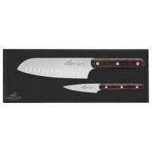 Coffret de couteaux Sabatier Office + Santoku bois - Couteaux du Chef - Couteaux du Chef