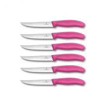 6 Couteaux à steak Victorinox 12cm rose - Couteaux du Chef - Couteaux du Chef