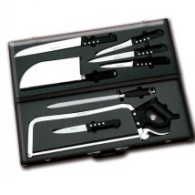 Malette boucherie 9 couteaux et accessoires Au Nain 3 rivets - Couteaux du Chef - Couteaux du Chef