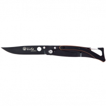 Couteau Lug SP1TOB noir en acier avec clip et mousqueton - Couteaux du Chef - Couteaux du Chef