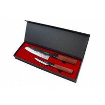 Set 2 couteaux Sayuto Sequoia San Mai office et santoku - Couteaux du Chef - Couteaux du Chef