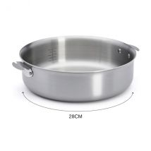 Sauteuse droite De Buyer en inox 18/10 multicouches - Couteaux du Chef - Couteaux du Chef