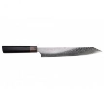 Couteau Kanetsugu Zuiun Kiwami sujihiki Kiritsuke 24cm damas revêtement DLC - Couteaux du Chef