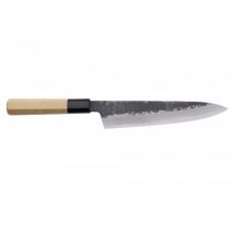 Couteau modèle chef 21cm Sakai Kikumori Kikuzuki Kuro lame brute - Couteaux du Chef - Couteaux du Chef