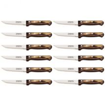 Ensemble de 12 couteaux à steak série Gaucho 29810-008 Tramontina 13cm manche marron - Couteaux du Chef - Couteaux du Chef