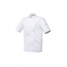 Veste de cuisine blanche manches courtes modèle Nero Robur - Couteaux du Chef - Couteaux du Chef