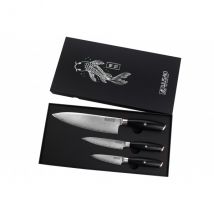 Coffret Fujiko Black 10Cr Wusaki 3 couteaux - Couteaux du Chef - Couteaux du Chef