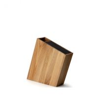Bloc vide incliné Continenta modèle 4151 en bois de chêne avec compartiment à ustensiles - Couteaux du Chef - Couteaux du Chef