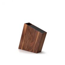 Bloc vide incliné Continenta modèle 4251 en noyer avec compartiment à ustensiles - Couteaux du Chef - Couteaux du Chef