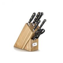 Bloc de cuisine en frêne 5 couteaux Sabatier Chef - Couteaux du Chef - Couteaux du Chef