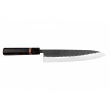 Couteau Yuzo Black modèle chef 24cm acier SLD martelé - Couteaux du Chef - Couteaux du Chef