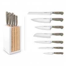 Bloc de 7 couteaux de cuisine forgés gamme Classic Colour Velvet Oyster Wusthof - Couteaux du Chef - Couteaux du Chef