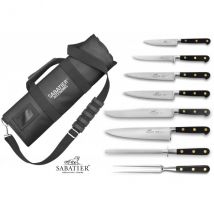 Trousse de cuisinier 6 couteaux + 1 fusil et 1 fourchette Sabatier Chef - Produit en exclusivité - Couteaux du Chef - Couteaux du Chef