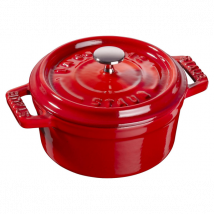 Mini cocotte de cuisson ronde fonte Staub rouge cerise - Couteaux du Chef - Couteaux du Chef