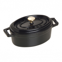 Mini cocotte ovale Staub en fonte noir mat 11cm - Couteaux du Chef - Couteaux du Chef