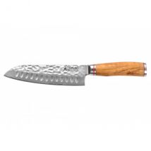 Santoku alvéolé damas 10Cr Wusaki 18cm - Couteaux du Chef - Couteaux du Chef