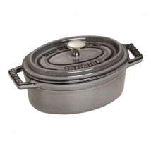 Mini cocotte ovale Staub coloris gris graphite 11cm - Couteaux du Chef - Couteaux du Chef