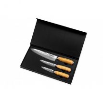 3 couteaux Wusaki Damas 10Cr en coffret élégant - Couteaux du Chef - Couteaux du Chef