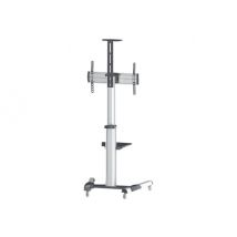 Manhattan TV & Monitor Mount, Trolley Stand, 1 screen, Screen Sizes: 37-65", Silver, VESA 200x200 to 600x400mm, Max 50kg, LFD, Lifetime Warranty cart - for flat panel / AV System / camera - black, silver