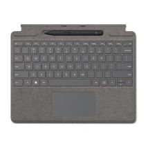Microsoft Surface Pro Signature Keyboard - keyboard - with accelerometer, trackpad, Surface Slim Pen 2 storage and charging tray - QWERTY - UK - platinum - with Slim Pen 2 Input Device