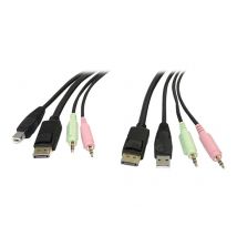 StarTech.com 6ft 4-in-1 USB DisplayPort® KVM Switch Cable w/ Audio & Microphone (DP4N1USB6) - video / USB / audio cable - 1.8 m